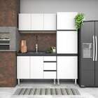 Paneleiro Simples De Cozinha Em Aço Com Puxador Preto Gaia Co