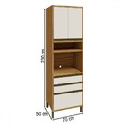 Paneleiro Tempranillo 3 Portas 2 Gavetas 100% Mdf Amêndoa/off