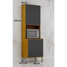 Paneleiro Torre 2 Portas Lara Chf Móveis Cinamomo/grafite