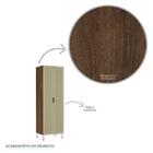 Paneleiro Torre 70cm 2 Portas Jade Nogueira Com Bronze