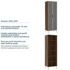 Paneleiro Torre 70cm 2 Portas Jade Nogueira Com Prata