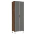 Paneleiro Torre 70cm 2 Portas Jade Nogueira Com Prata