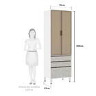 Paneleiro Torre 70cm Bronze Pérola Branco Com Concreto