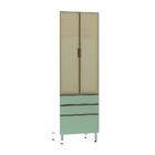 Paneleiro Torre 70cm Bronze Pérola Branco Com Verde Jade