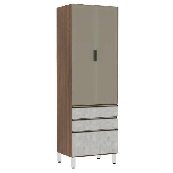 Paneleiro Torre 70cm Inox Bronze Dourado C/ Concreto