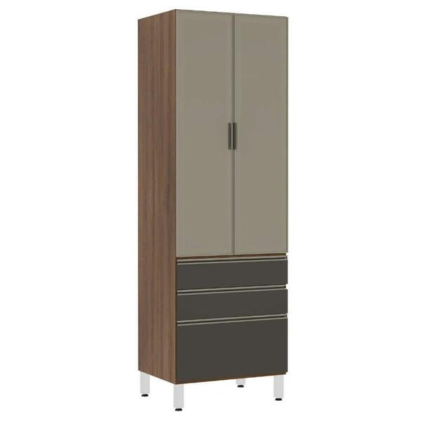 Paneleiro Torre 70cm Inox Bronze Dourado C/ Preto Txt