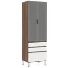 Paneleiro Torre 70cm Inox Prata Dourado C/ Branco