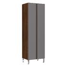 Paneleiro Torre 70cm Jade Nogueira Dourado Com Cinza Puro