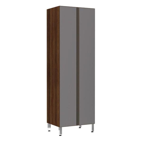 Paneleiro Torre 70cm Jade Nogueira Dourado Com Cinza Puro