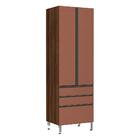 Paneleiro Torre 70cm Jade Nogueira Dourado Com Gaia