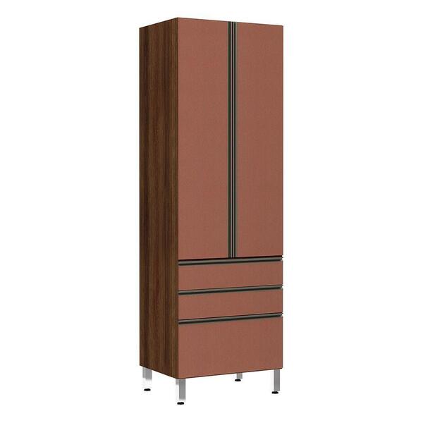 Paneleiro Torre 70cm Jade Nogueira Dourado Com Gaia