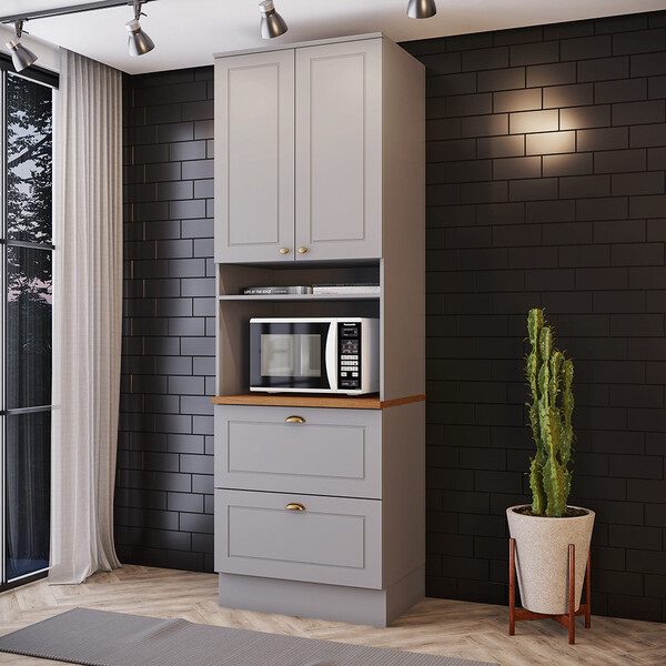 Paneleiro Torre Quente 1 Forno Com Tampo Amy Casa 812