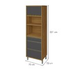 Paneleiro Torre Quente 1 Porta 3 Gavetas Baronesa 100% Mdf Fr