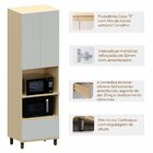 Paneleiro Torre Quente 2 Portas 1 Gaveta Aurora Pet Cinza Cri