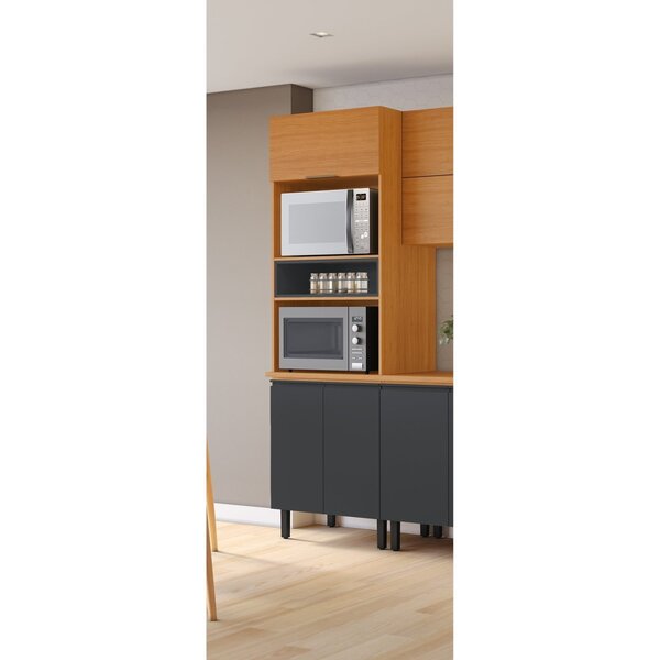 Paneleiro Torre Quente 3 Portas 2 Nichos Para Forno E Microon