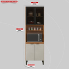 Paneleiro Torre Quente 4 Portas Vidro Firenze Demóbile