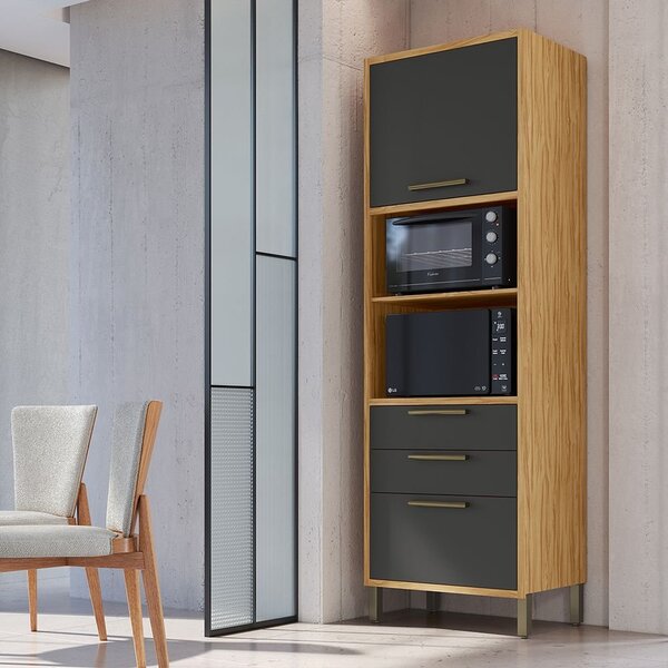 Paneleiro Torre Quente Com 2 Portas 2 Gavetas E Espaço Micro-