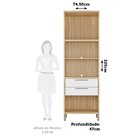 Paneleiro Torre Quente Com 2 Portas 2 Gavetas E Espaço Micro-