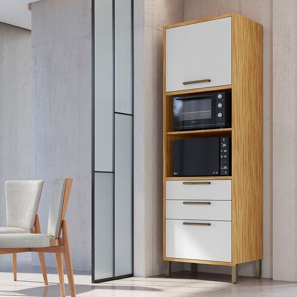 Paneleiro Torre Quente Com 2 Portas 2 Gavetas E Espaço Micro-