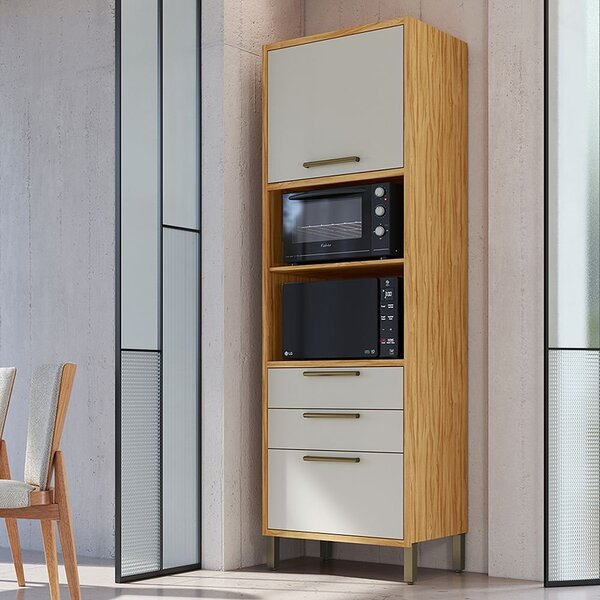 Paneleiro Torre Quente Com 2 Portas 2 Gavetas E Espaço Micro-