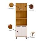 Paneleiro Torre Quente Criare 3 Pt Freijó E Off White