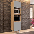 Paneleiro Torre Quente Para Cozinha 02 Portas Ruth Castanho E