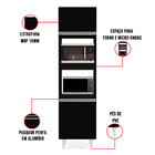 Paneleiro Torre Quente Para Cozinha 02 Portas Ruth Preto 56 C