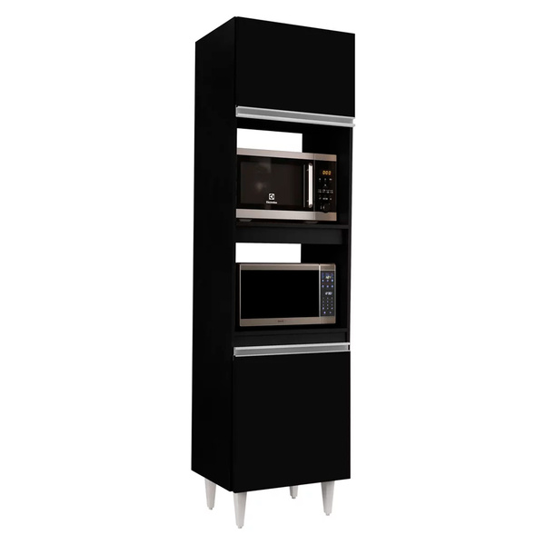 Paneleiro Torre Quente Para Cozinha 02 Portas Ruth Preto 56 C