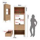 Paneleiro Torre Quente Para Forno/micro-ondas 1 Porta 2 Gavet