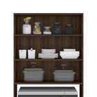 Paneleiro Unna Com Nicho Para Micro-ondas 4 Pt Nogueira E Bra