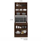 Paneleiro Unna Com Nicho Para Micro-ondas 4 Pt Nogueira E Bra