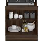 Paneleiro Unna Com Nicho Para Micro-ondas 4 Pt Nogueira E Bra