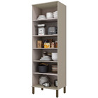 Paneleiro Verace 70cm 4 Portas Com Vidro Taupe Off White