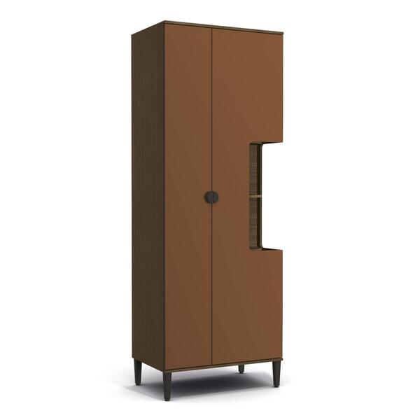 Paneleiros 2 Portas 8mm Po016 Jacarandá/preto Fosco - Kappesb