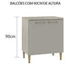 Paneleiros Amichi 2 Portas Com Vidro Legno/branco Pa370 - Fel