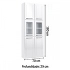 Paneleiros Em Aço Topázio 6 Portas 5 Prateleiras Com Vidro Br