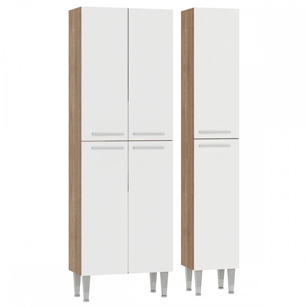 Paneleiros Madri 6 Portas Teka/branco - Fellicci