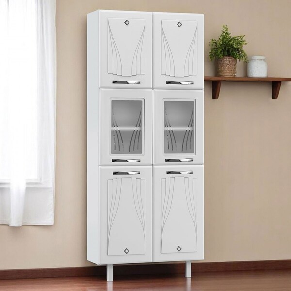 Paneleiros Star New 6 Portas Com Vidro Branco - Telasul
