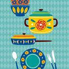 Pano De Copa Estampado Vintage Com 6pçs Lepper