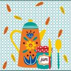 Pano De Copa Estampado Vintage Com 6pçs Lepper