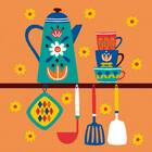 Pano De Copa Estampado Vintage Com 6pçs Lepper