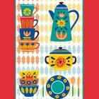 Pano De Copa Estampado Vintage Com 6pçs Lepper