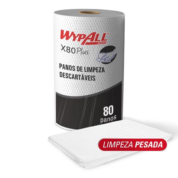 Pano De Limpeza Wypall  X80 Plus 80 Panos (28,3 Cm X 42 Cm) -