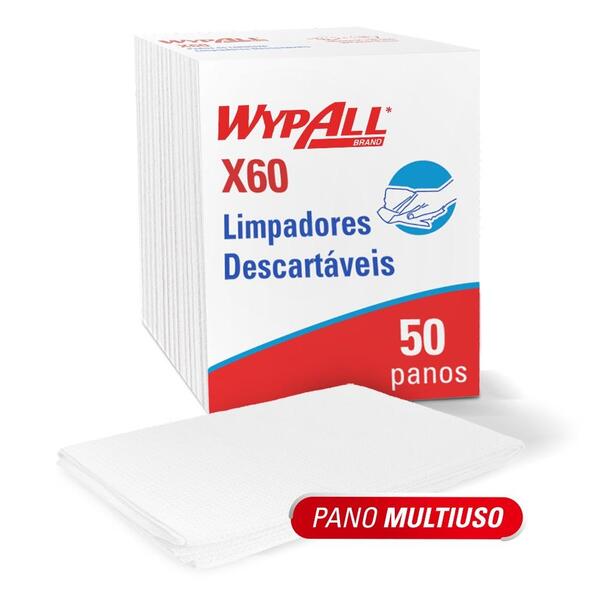 Pano De Limpeza Wypall X60 Dobrado Em V 50 Panos (29,4 Cm X 3