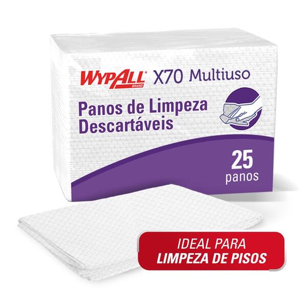 Pano De Limpeza Wypall X70 Plus Multiuso Dobrado Em V (59 Cm