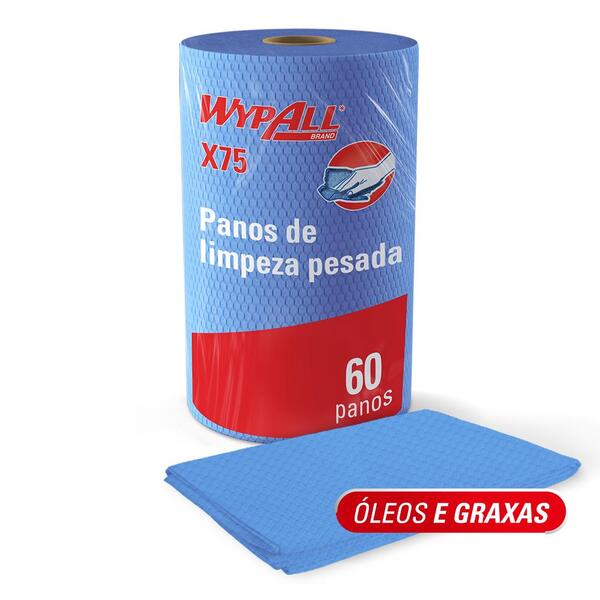 Pano De Limpeza Wypall X75 Plus 60 Panos (42,5 Cm X 28,3 Cm)