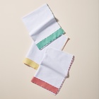 Pano De Prato Bainha Barrado Atacado Kit Com 3 Peças