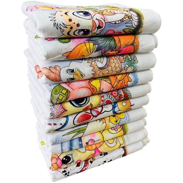 Pano De Prato Bainha Estampado Atacado Kit Com 5 Peças