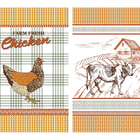 Pano De Prato Lepper Estampado Fazenda 40cm X 60cm Com 6 Peças