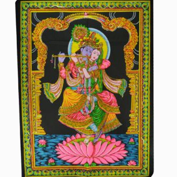 Pano G Casal Krishna Na Flor De Lótus